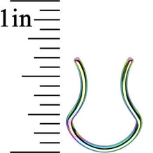 Load image into Gallery viewer, 16G 5/8 Rainbow Anodized Titanium Septum Retainer
