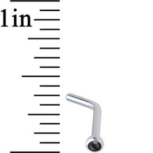 Load image into Gallery viewer, 18G Black Gem Stainless Steel L-Shaped Nose Ring 1/4
