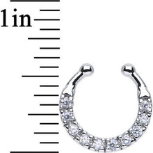 Load image into Gallery viewer, Clear CZ Wreath of Sparkle Non-Pierced Clip On Fake Septum Ring
