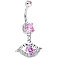 Load image into Gallery viewer, Pink Clear Gem Mysterious and Exquisite Eye Dangle Belly Ring
