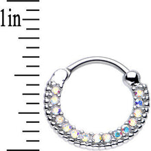 Load image into Gallery viewer, 16G 3/8 Aurora CZ Ring of Brilliance Septum Clicker
