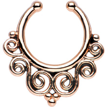 Load image into Gallery viewer, Rose Gold Tempest of Swirls Non-Pierced Clip On Fake Septum Ring
