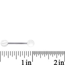 Load image into Gallery viewer, White Acrylic Marvelously Marbled Barbell Tongue Ring
