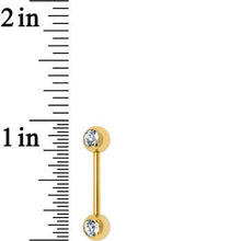 Load image into Gallery viewer, 14G 9/16  CZ Gold Anodized All About Me Nipple Barbell Set
