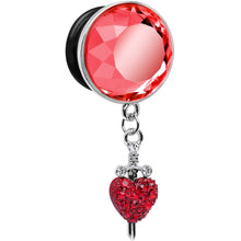 Load image into Gallery viewer, 9/16 Red Gem Sword and Paved Heart Steel Plug
