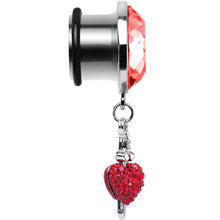 Load image into Gallery viewer, 9/16 Red Gem Sword and Paved Heart Steel Plug
