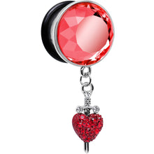 Load image into Gallery viewer, 5/8 Red Gem Sword and Paved Heart Steel Plug
