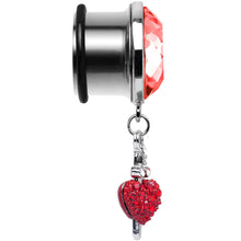 Load image into Gallery viewer, 5/8 Red Gem Sword and Paved Heart Steel Plug
