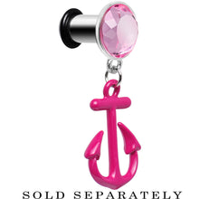 Load image into Gallery viewer, 2G Pink Dangling Anchor Steel Plug

