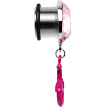 Load image into Gallery viewer, 1/2 Pink Dangling Anchor Steel Plug
