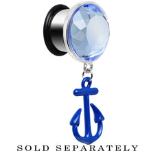 Load image into Gallery viewer, 9/16 Blue Dangling Anchor Steel Plug
