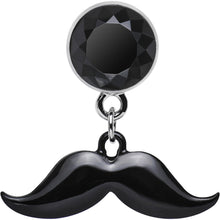 Load image into Gallery viewer, 4G Black Dangling Mustache Steel Plug
