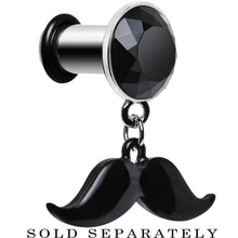 Load image into Gallery viewer, 2G Black Dangling Mustache Steel Plug
