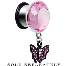 Load image into Gallery viewer, 9/16 Pink Gem Night Belongs to the Bat Steel Plug

