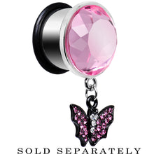 Load image into Gallery viewer, 5/8 Pink Gem Night Belongs to the Bat Steel Plug
