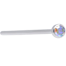 Load image into Gallery viewer, 20G 3/4 Aurora CZ Steel Straight Fishtail Nose Ring 2mm

