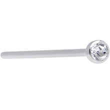 Load image into Gallery viewer, 20G 3/4 Clear CZ Steel Straight Fishtail Nose Ring 2mm
