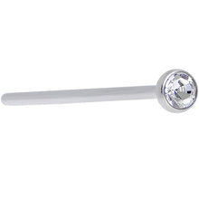 Load image into Gallery viewer, 20G 3/4 Clear CZ Steel Straight Fishtail Nose Ring 2.5mm
