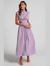 Load image into Gallery viewer, Modern Cutout Mock Neck Sleeveless Ruched Dress Elegant Dress For Women
