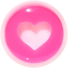 Load image into Gallery viewer, 0G White Pink Acrylic Adoring Heart Saddle Plug
