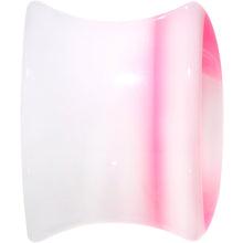 Load image into Gallery viewer, 00G White Pink Acrylic Adoring Heart Saddle Plug
