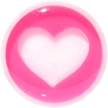 Load image into Gallery viewer, 9/16 White Pink Acrylic Adoring Heart Saddle Plug
