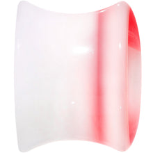 Load image into Gallery viewer, 9/16 White Red Acrylic Adoring Heart Saddle Plug
