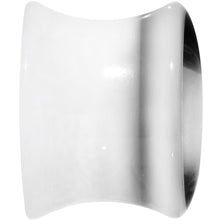 Load image into Gallery viewer, 9/16 White Black Acrylic Adoring Heart Saddle Plug
