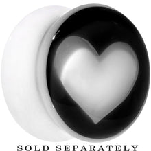 Load image into Gallery viewer, 18mm White Black Acrylic Adoring Heart Saddle Plug
