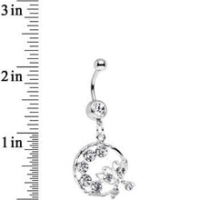 Load image into Gallery viewer, Clear Gem Wreath and Butterfly Dangle Belly Ring
