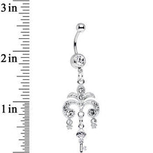 Load image into Gallery viewer, Clear Gem Foliage Fountain Glamour Key Dangle Belly Ring
