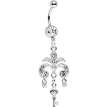 Load image into Gallery viewer, Clear Gem Foliage Fountain Glamour Key Dangle Belly Ring
