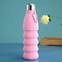 Load image into Gallery viewer, 550ML Portable Silicone Bottle Retractable Folding Water Bottle Outdoor Sports Travel Drinking Cup with Large Capacity Silicone Foldable Sports Bottle Reusable Folding Travel Water Container for Gym Camping Hiking Fishing
