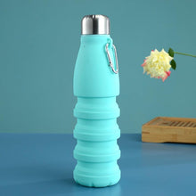 Load image into Gallery viewer, 550ML Portable Silicone Bottle Retractable Folding Water Bottle Outdoor Sports Travel Drinking Cup with Large Capacity Silicone Foldable Sports Bottle Reusable Folding Travel Water Container for Gym Camping Hiking Fishing
