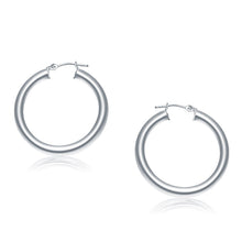 Load image into Gallery viewer, 14k White Gold Polished Hoop Earrings (30 mm)
