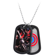 Load image into Gallery viewer, Licensed Steel Captain America Double Dog Tag Pendant Necklace

