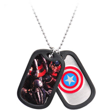 Load image into Gallery viewer, Licensed Steel Captain America Double Dog Tag Pendant Necklace
