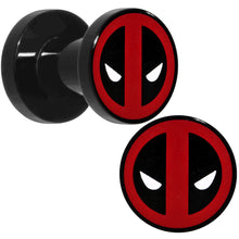 Load image into Gallery viewer, 4G Black Acrylic Licensed Deadpool Logo Screw Fit Plug Set
