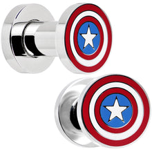 Load image into Gallery viewer, 4G Stainless Steel Licensed Captain America Screw Fit Plug Set
