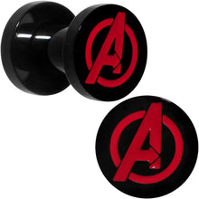 Load image into Gallery viewer, 4G Black PVD Licensed Avengers Logo Screw Fit Plug Set
