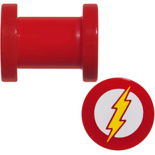 Load image into Gallery viewer, 2G Red Acrylic Licensed The Flash Logo Screw Fit Plug Set
