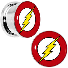 Load image into Gallery viewer, 5/8 Stainless Steel Licensed The Flash Logo Screw Fit Plug Set
