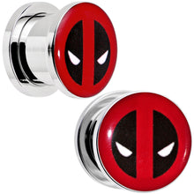 Load image into Gallery viewer, 1/2 Stainless Steel Licensed Deadpool Logo Screw Fit Plug Set
