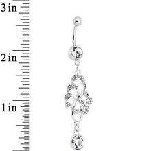 Load image into Gallery viewer, Clear Gem Summertime Drifting Leaf Dangle Belly Ring
