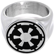 Load image into Gallery viewer, Licensed Steel Star Wars Galactic Empire Symbol Ring
