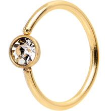 Load image into Gallery viewer, 20G 5/16 Gold IP Stainless Steel Bright Clear Gem Nose Hoop
