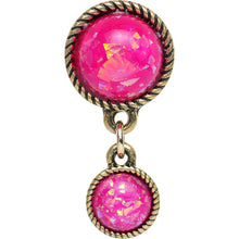 Load image into Gallery viewer, Double Pink Imitation Opal Dangle Plug Sizes 5mm to 1 Inch
