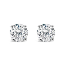 Load image into Gallery viewer, .925 Sterling Silver 1.0 Cttw Round Brilliant Cut Lab Grown Diamond 4-Prong Classic Solitaire Stud Earrings (F-G Color, VS2-SI1 Clarity)
