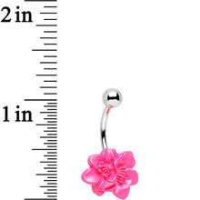 Load image into Gallery viewer, Tropical Pink Hibiscus Flower Belly Ring
