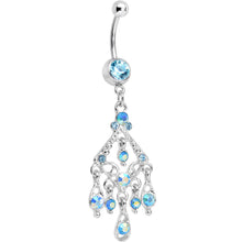Load image into Gallery viewer, Aqua Gem Luminous Kite Chandelier Belly Ring
